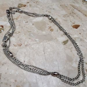 Silver tone chain necklace